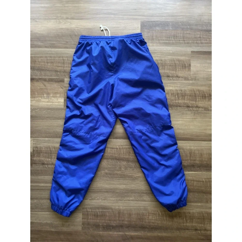Adidas Team Track Pants Mens Medium Blue Mesh Lined Elastic Waist Side Stripe